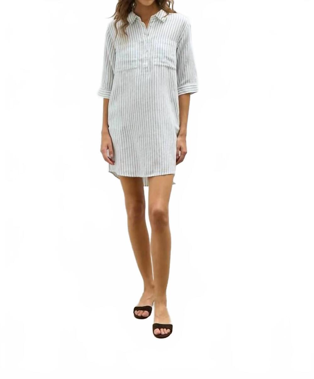 NEW MELISSA NEPTON mitch mini dress in white navy stripe